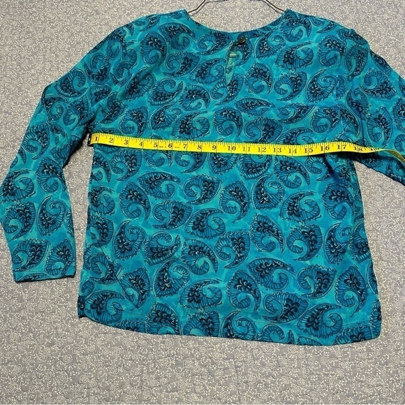 Carole Little Petite Top Key Hole Opening in Back Mermaid Cerulean Size 6P - Picture 8 of 9